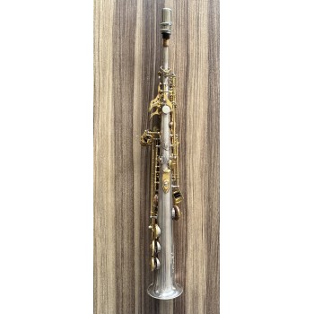 Sax Soprano Jupiter Artist Corpo Prateado com Chaves Douradas